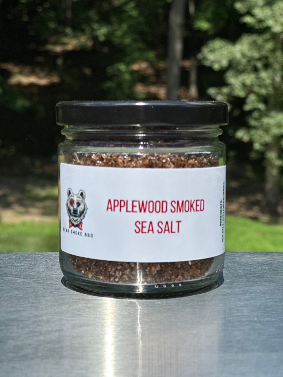 We tossed the highest quality coarse sea salt and cold smoked it for 8 hours over Applewood to infuse all of the flavors. Bear Smoke BBQ