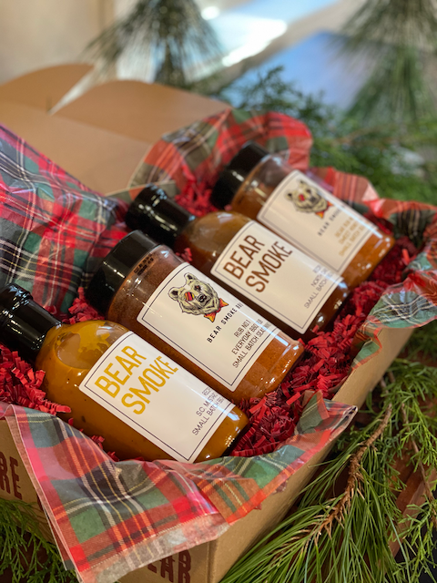 Here's you chance to build the perfect bundle of Bear Smoke BBQ's sauces and rubs. Pick any 2 of our Hand Crafted BBQ Sauces and pair them with any 2 of our Small Batch BBQ Rubs or Seasonings and Save!  You get 2 - 16oz bottles of Bear Smoke BBQ Sauces and 2 - 8 oz Bottles of Bear Smoke BBQ Rub/Seasonings