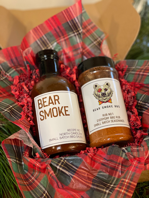 This is the perfect gift set for those who want to try the 2 products that started it all. Bear Smoke BBQ Original Recipe No. 1 BBQ Sauce and Bear Smoke BBQ - Original BBQ Rub No. 1.   Bear Sauce Recipe No.1 is our take on traditional BBQ sauce with a mix of Texas, Kansas City, Memphis and Eastern and Western Carolina barbecue style sauces all wrapped into one.  Includes:  16oz bottle of Recipe No. 1 Everyday BBQ Sauce  8 oz (net wt.) bottle of Rub No.1 - Original BBQ